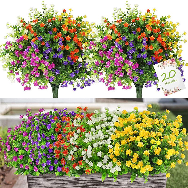 Flower Girl Basket - 3/6pcs Artificial Plant Flower Eucalyptus Babysbreath