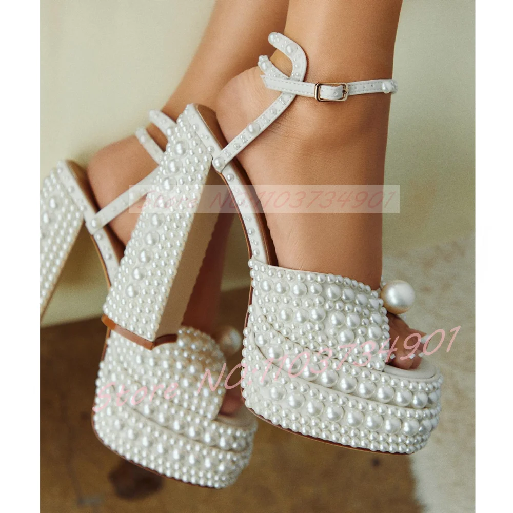 Women's White Pearl Platform S - Wedding Super 评论和价格