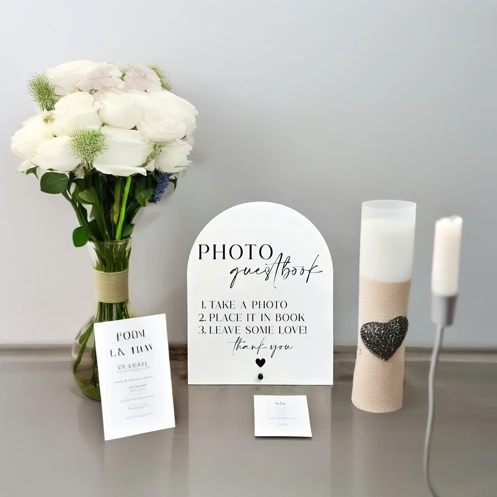 Elegant Acrylic Wedding Photo  - Personalized Guest Book 评论和价格