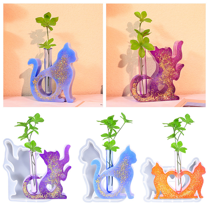 Cat Shaped Resin Molds Vase Si - Flower Girl Basket 评论和价格