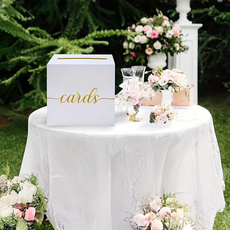 4pcs White Wedding Card with G - Wedding Card Box 评论和价格