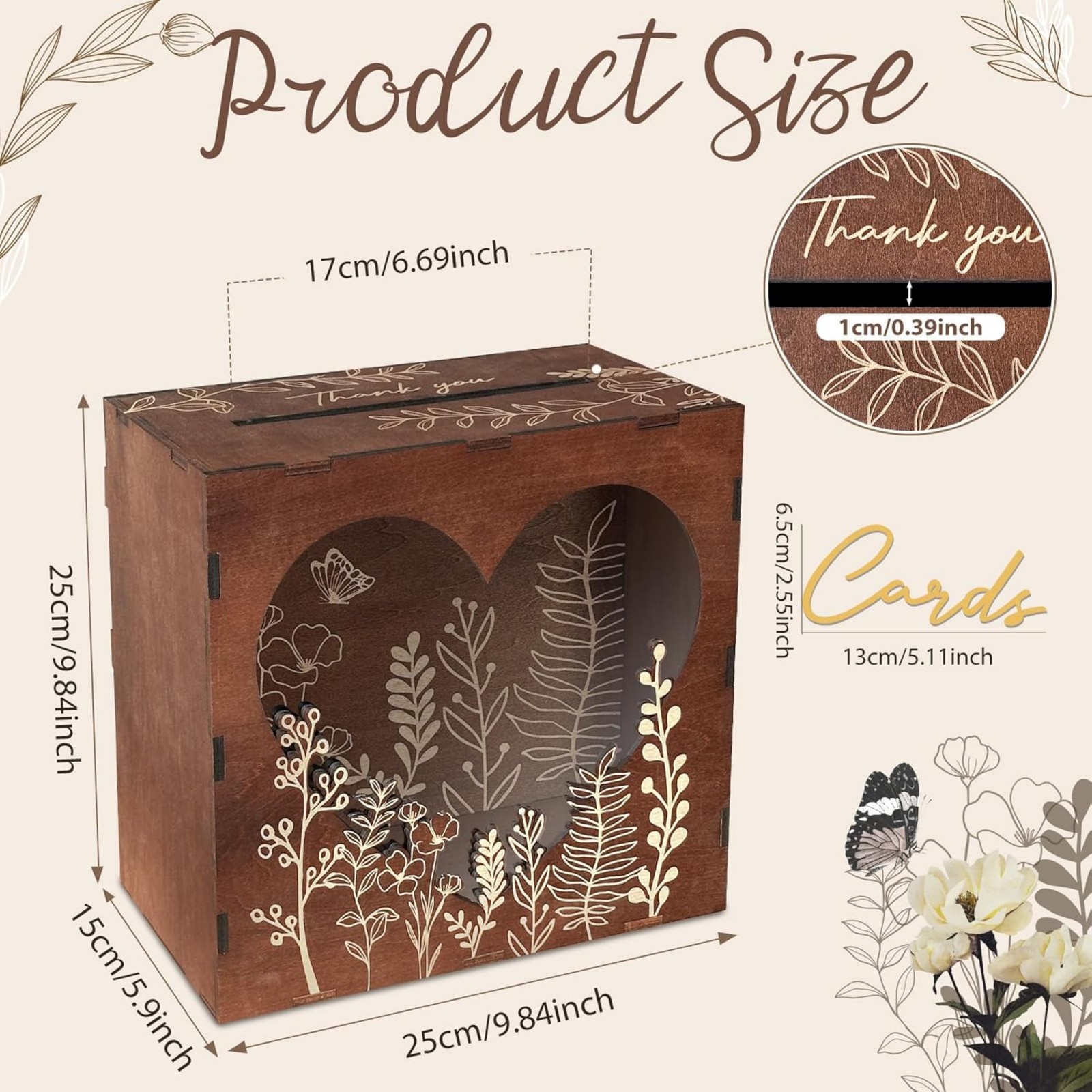 Brown Wedding Card Box for Rec - Wedding Card Box 评论和价格