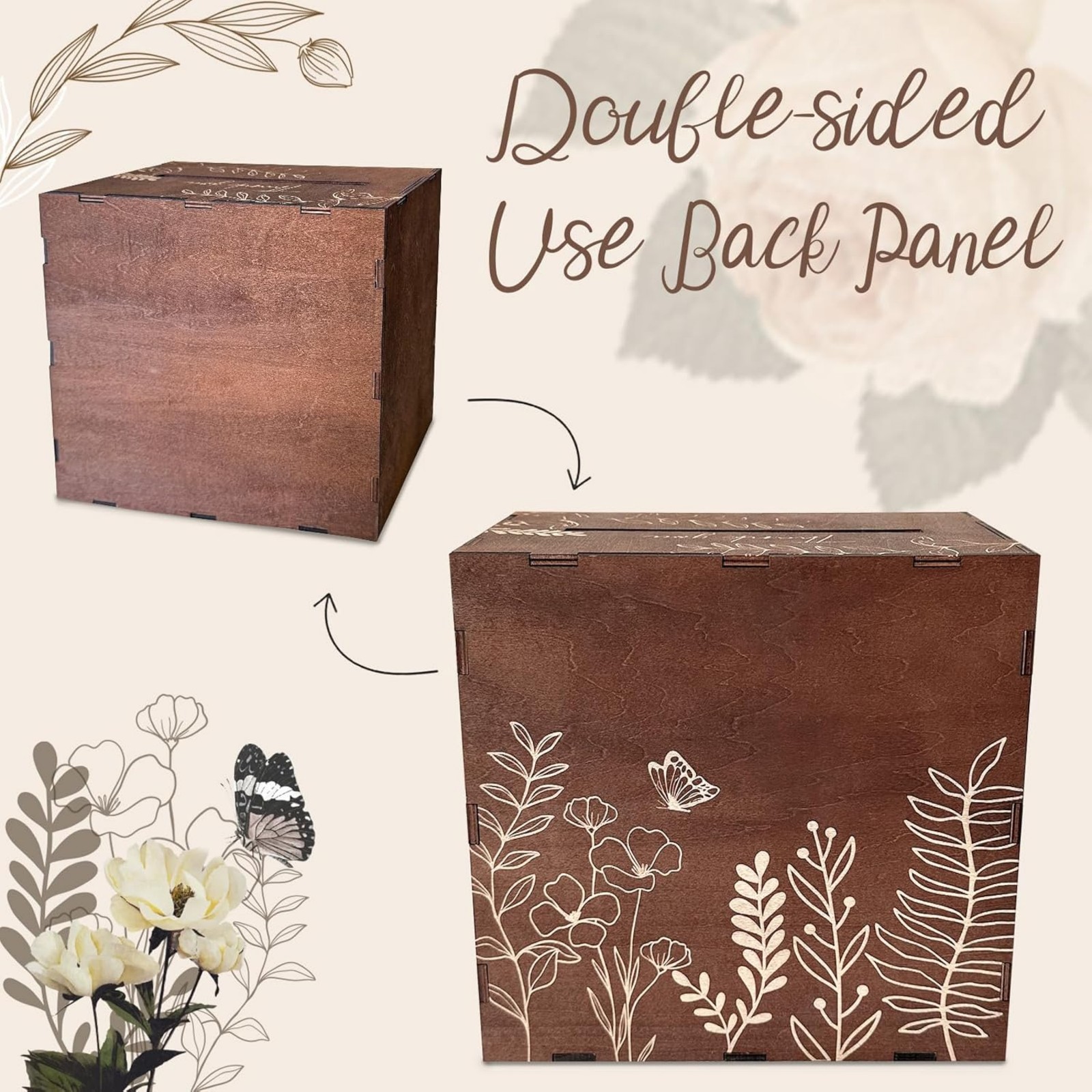 Brown Wedding Card Box for Rec - Wedding Card Box 评论和价格